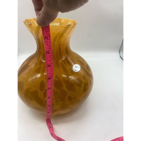 Maestri Vetrai 10” Hand blown Art Glass Vase, made Amber Brown - Picture 7 of 10